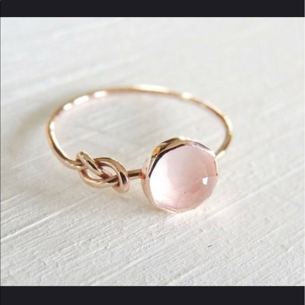 Rose-gold Ring with Pink Moonstone